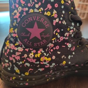 Black speckled high tops